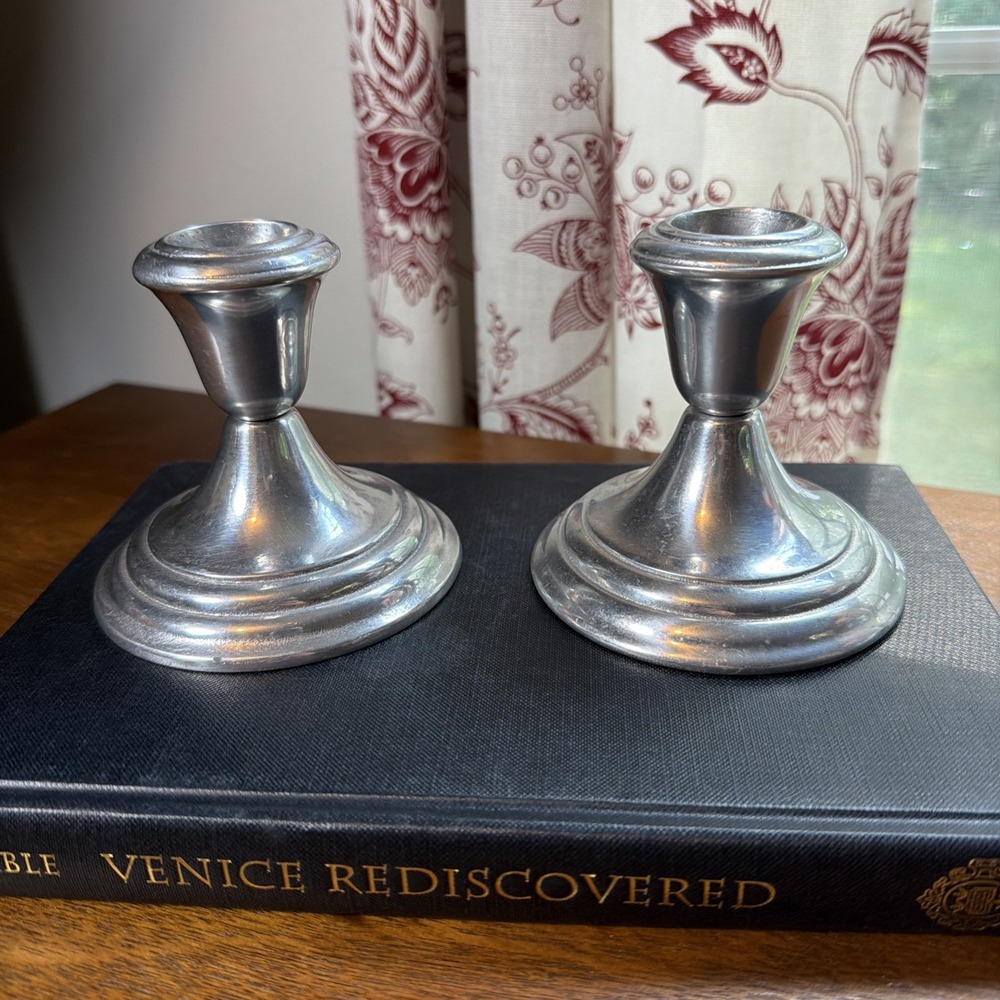 Vintage Wilton Mount Joy Pewter Candlestick Holders